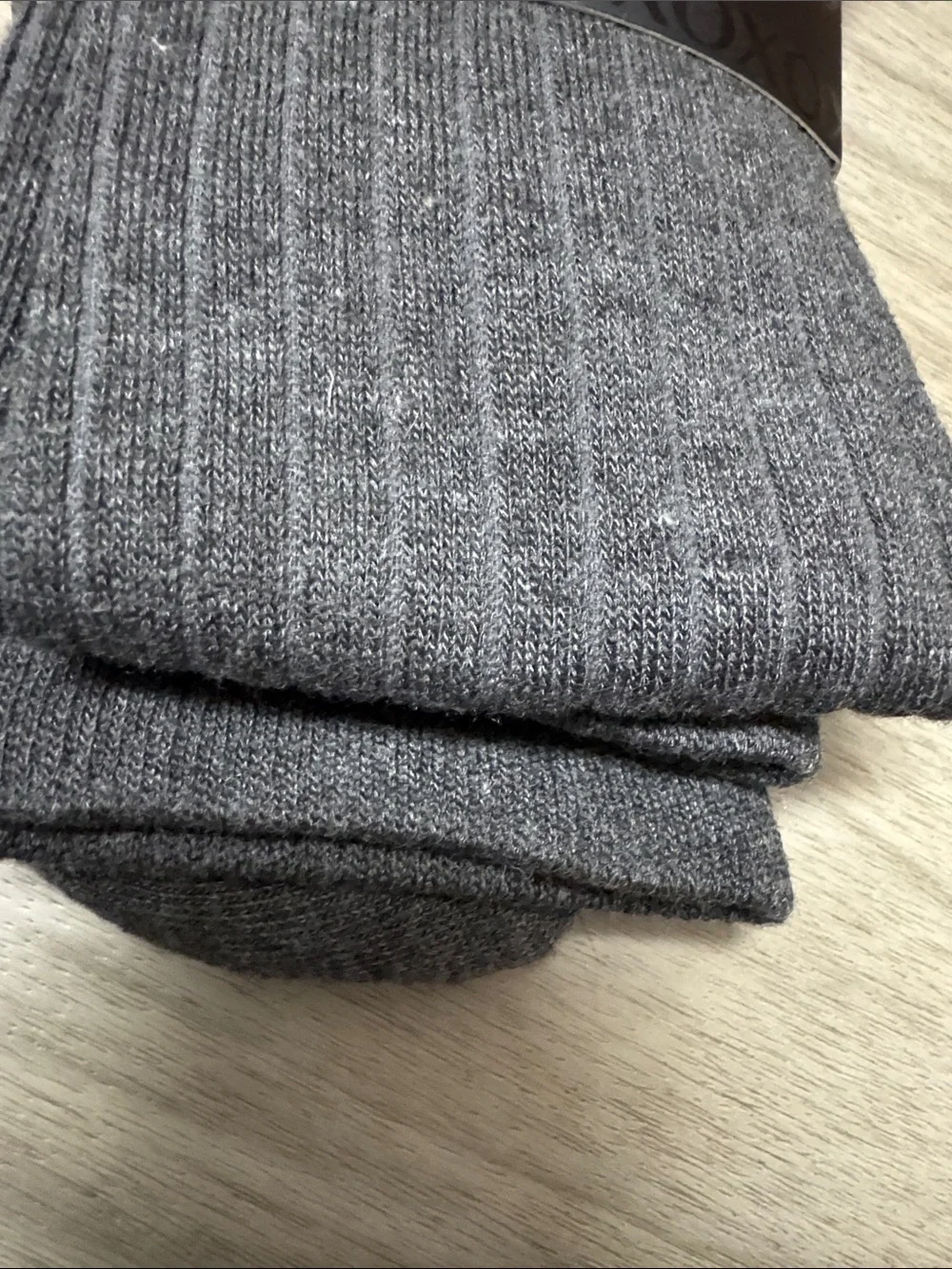 XOXO Over-the-Knee Ribbed Socks — Charcoal Gray